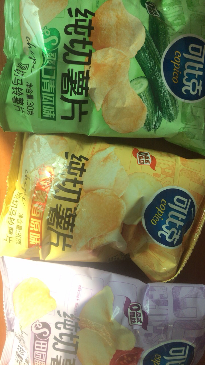 可比克纯切薯片多口味零食膨化充饥小吃休闲食品混合口味30g*4晒单图