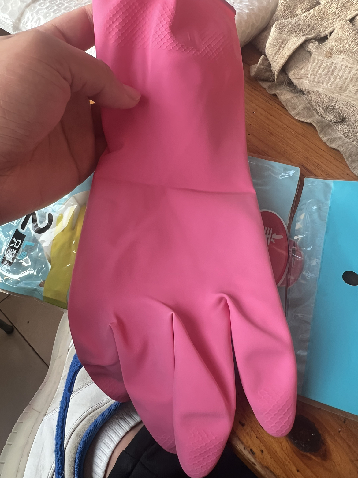 美丽雅 家务手套厨房洗碗刷锅洗衣服防滑防水加厚型手套大号晒单图