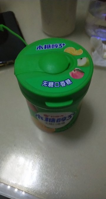 好丽友无糖口香糖101g木糖醇3+薄荷水果味花香味软糖清新口气大瓶装[绿瓶]超檬苹果蜜桃味101g*1瓶晒单图