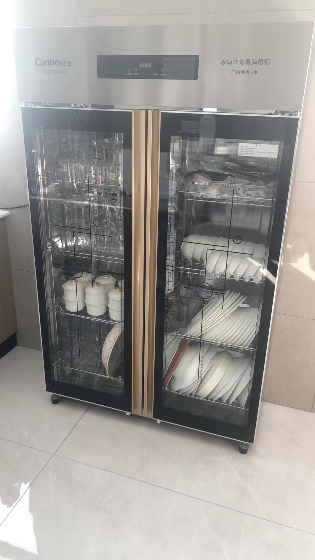 康宝消毒柜商用臭氧紫外线消毒柜 大容量双开门不锈钢食堂饭店酒店餐饮碗筷消毒600升600-A5晒单图
