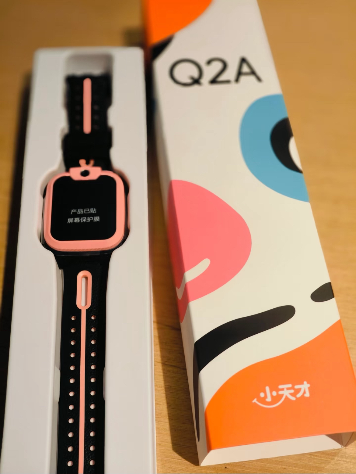 小天才儿童电话手表Q2A星云粉 彩色表带版 长续航防水GPS定位智能手表 学生儿童移动联通4G视频拍照手表手机男女孩晒单图