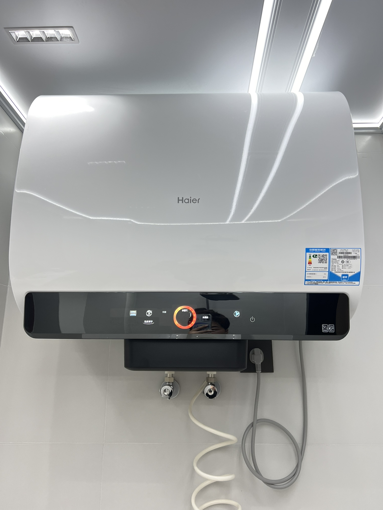 海尔(Haier)60升[小魔盒]瓷净美肤净水洗定制浴超薄扁桶双胆家用电热水器3.3KW变频速热BK3pro 60L晒单图