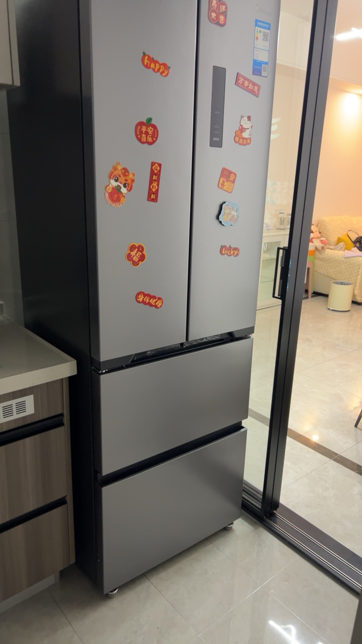 [自营]美的冰箱(Midea)417法式多门60CM超薄冰箱嵌入式 一级变频风冷无霜 MR-417WFPE钛钢灰-星烁晒单图
