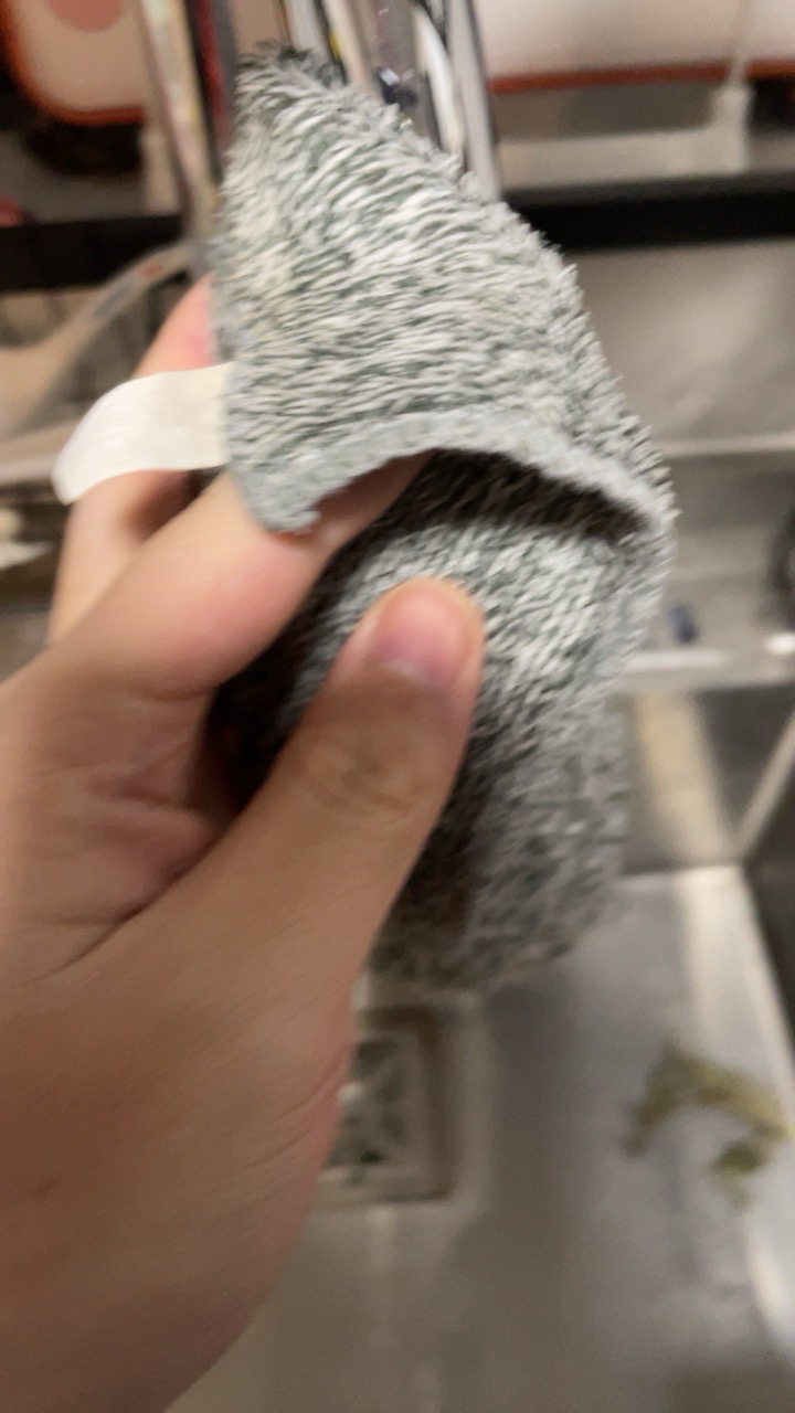 [一片装]钢丝球抹布双层加厚家用厨房不沾油银丝百洁布清洁布不锈钢洗碗布晒单图