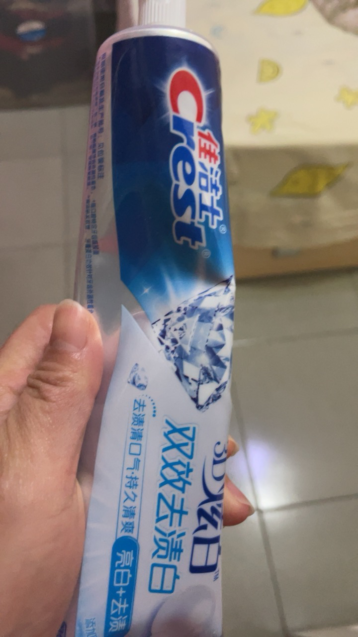 佳洁士3D炫白双效牙膏220g 美白去黄去牙渍防渍含氟防蛀清新口气晒单图