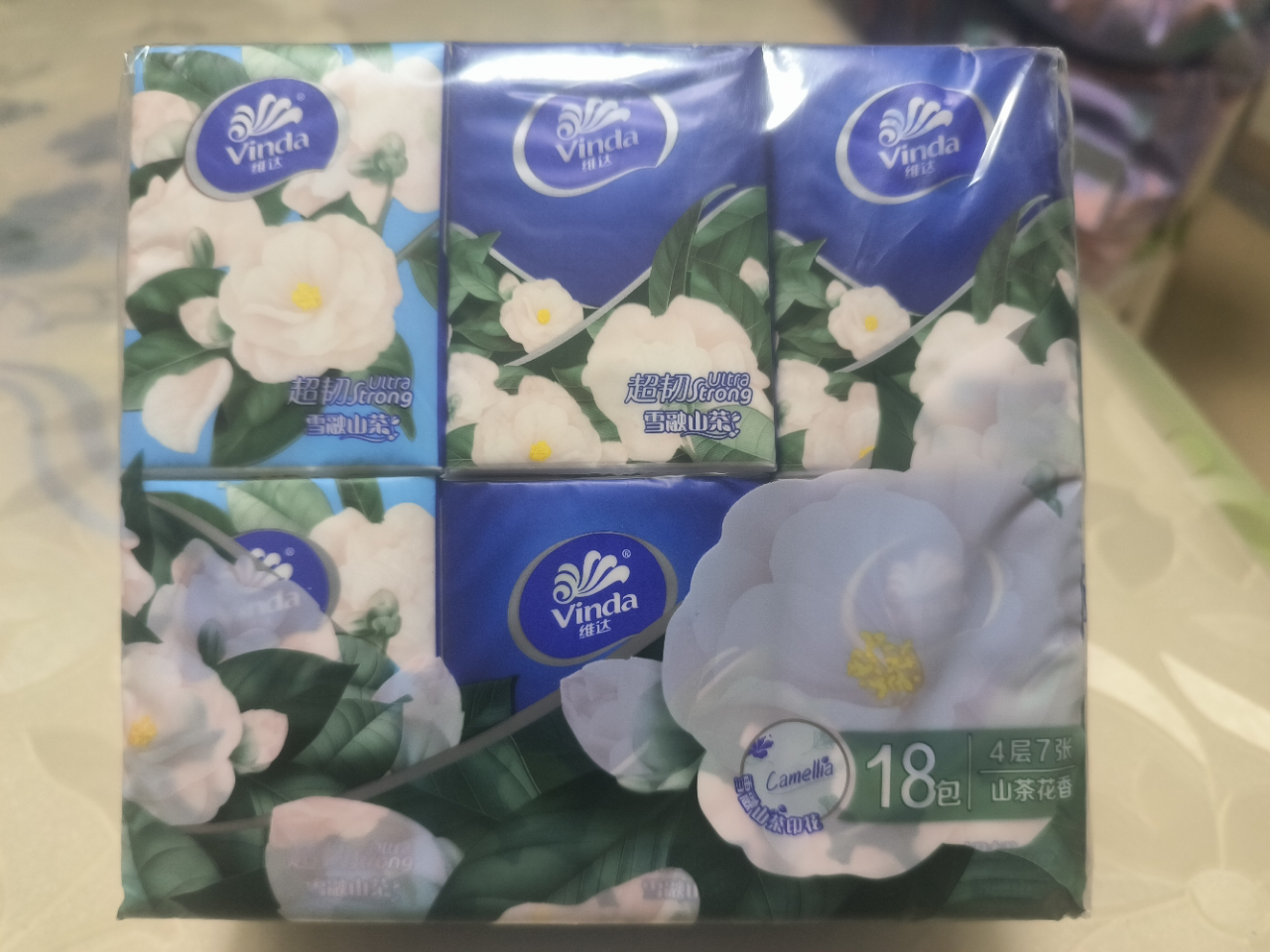 维达(Vinda)维达手帕纸山茶花香超韧36包提装纸手帕餐巾纸卫生纸超韧晒单图