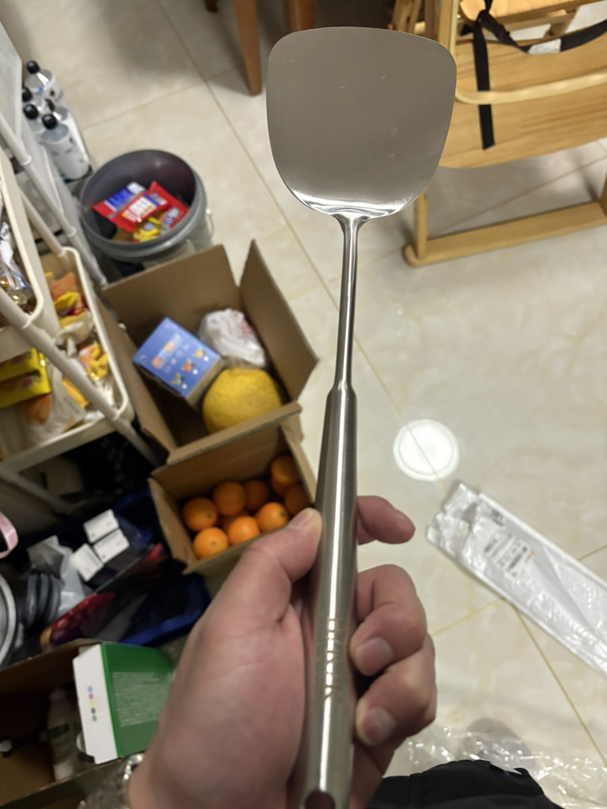 BRK Germany德国厨具厨房工具烹饪铲勺铲类 钢霸不锈钢锅铲不锈钢铲子 加厚一体成型 加长手柄炒菜铲 防烫锅铲晒单图