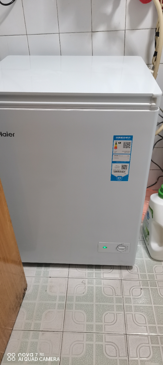 海尔(Haier)142升 家用卧式冰柜 冷柜 小冰箱 减霜80% 一级能效 断电保护 带脚轮BC/BD-142GHDT晒单图