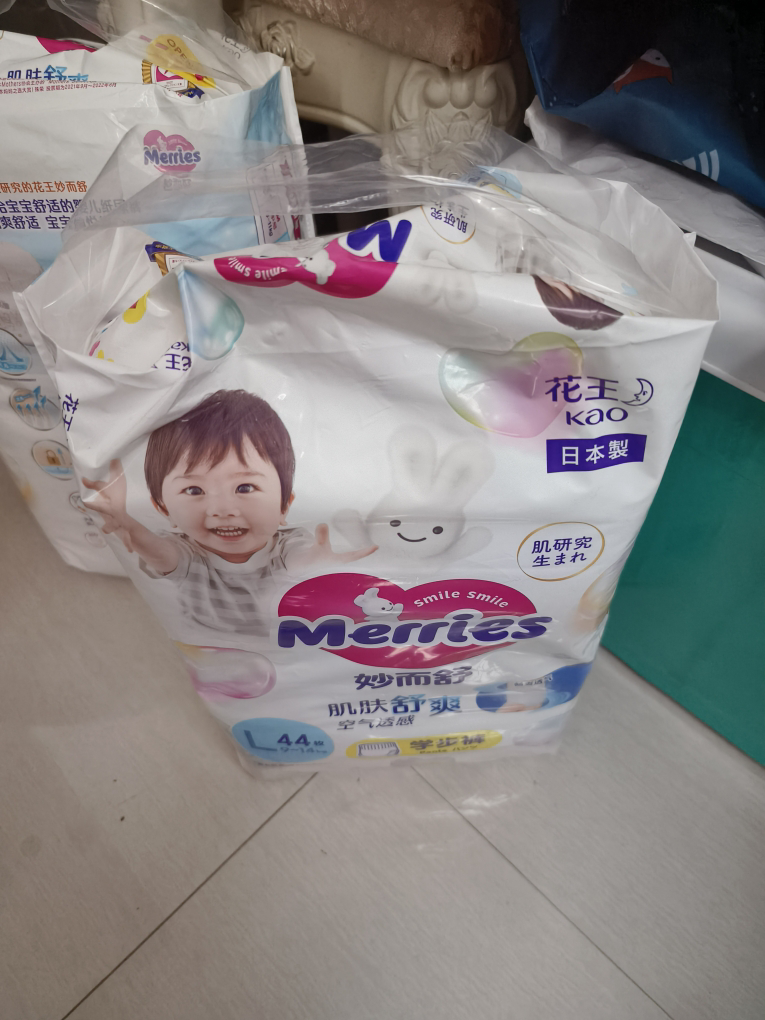 日本进口花王(Merries)妙而舒经典款拉拉裤大号L44片(9-14KG)新生儿出生婴儿男女宝宝学步裤尿不湿晒单图