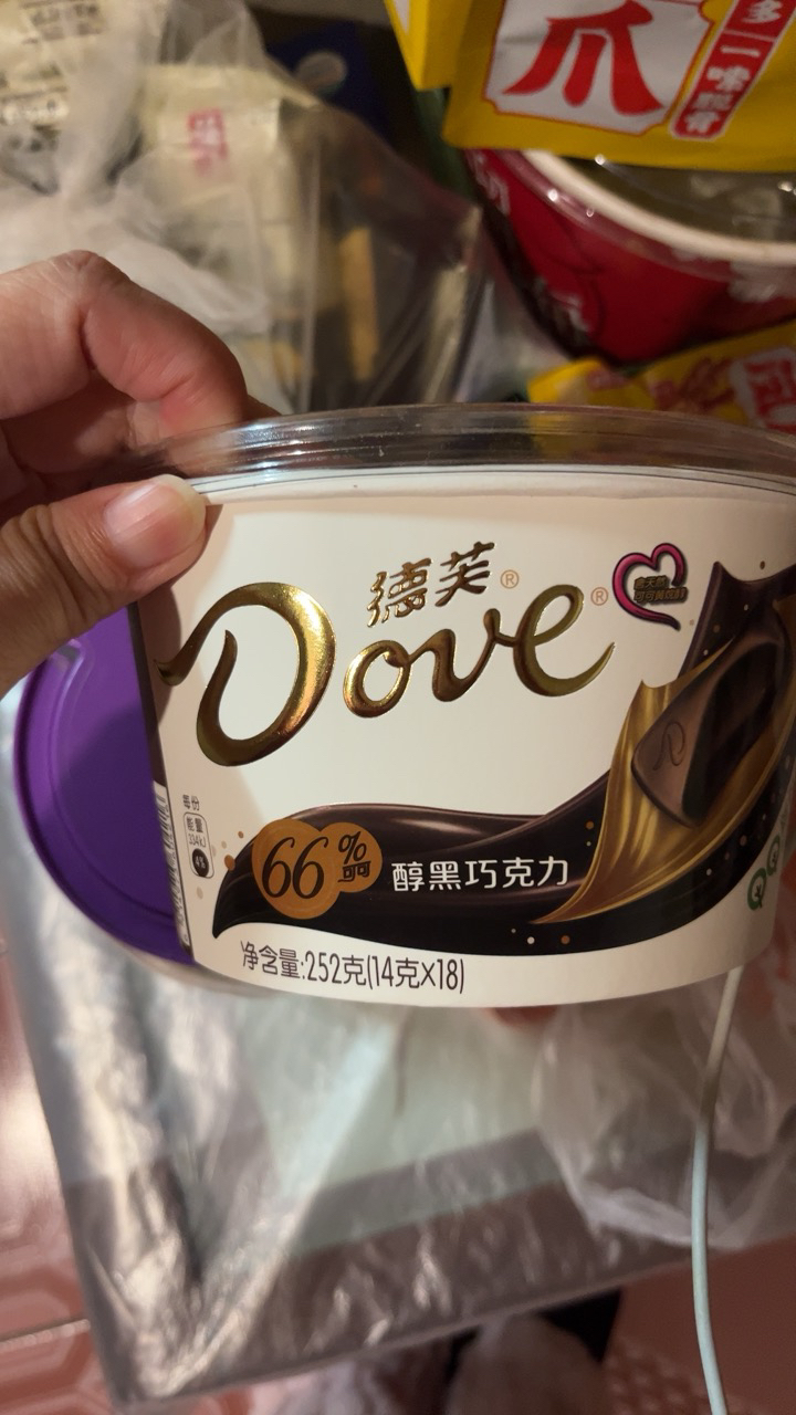 德芙(DOVE)可可醇黑66%巧克力碗装252g情人节礼物晒单图