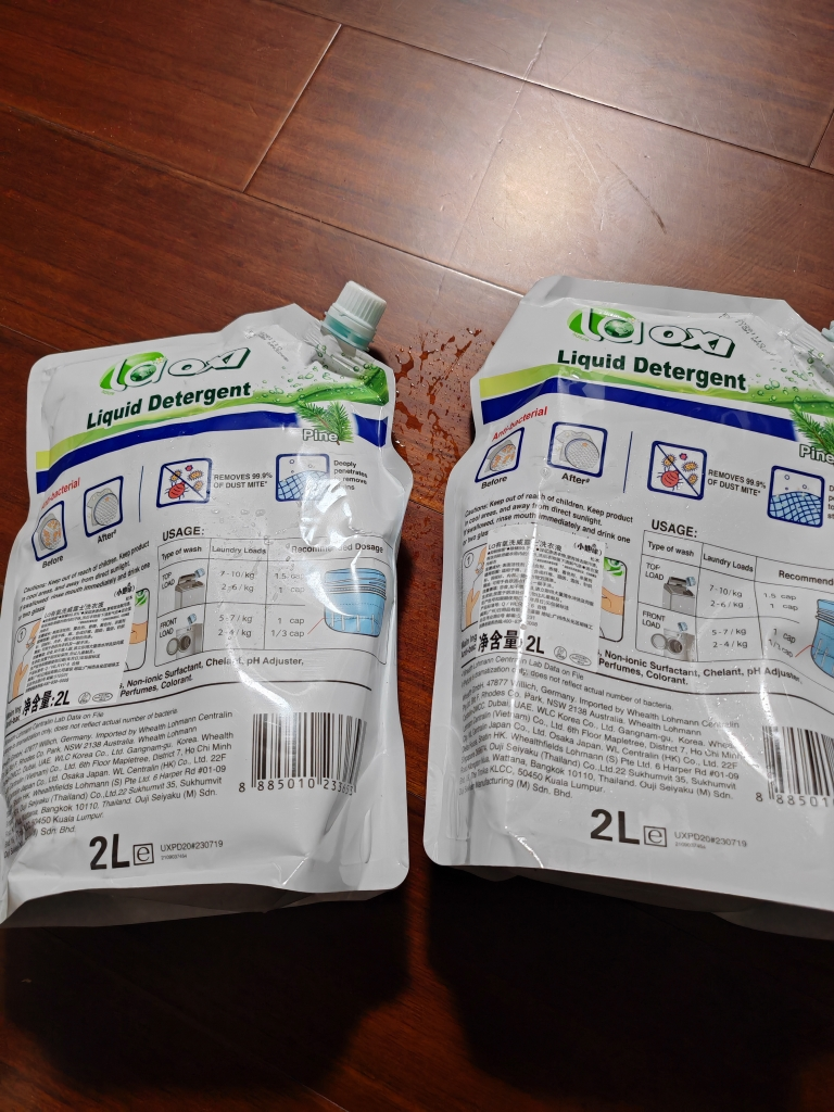 威露士la有氧洗衣液松木清香2L袋装带瓶嘴 除菌除螨 香味持久留香 除螨率99.9%晒单图