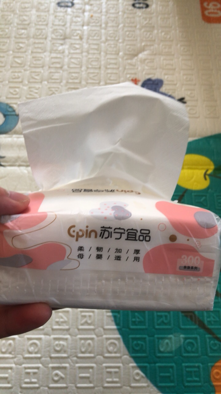 苏宁宜品纸巾无香4层宝宝可用抽纸餐巾纸家用10包实惠装卫生纸面巾纸晒单图