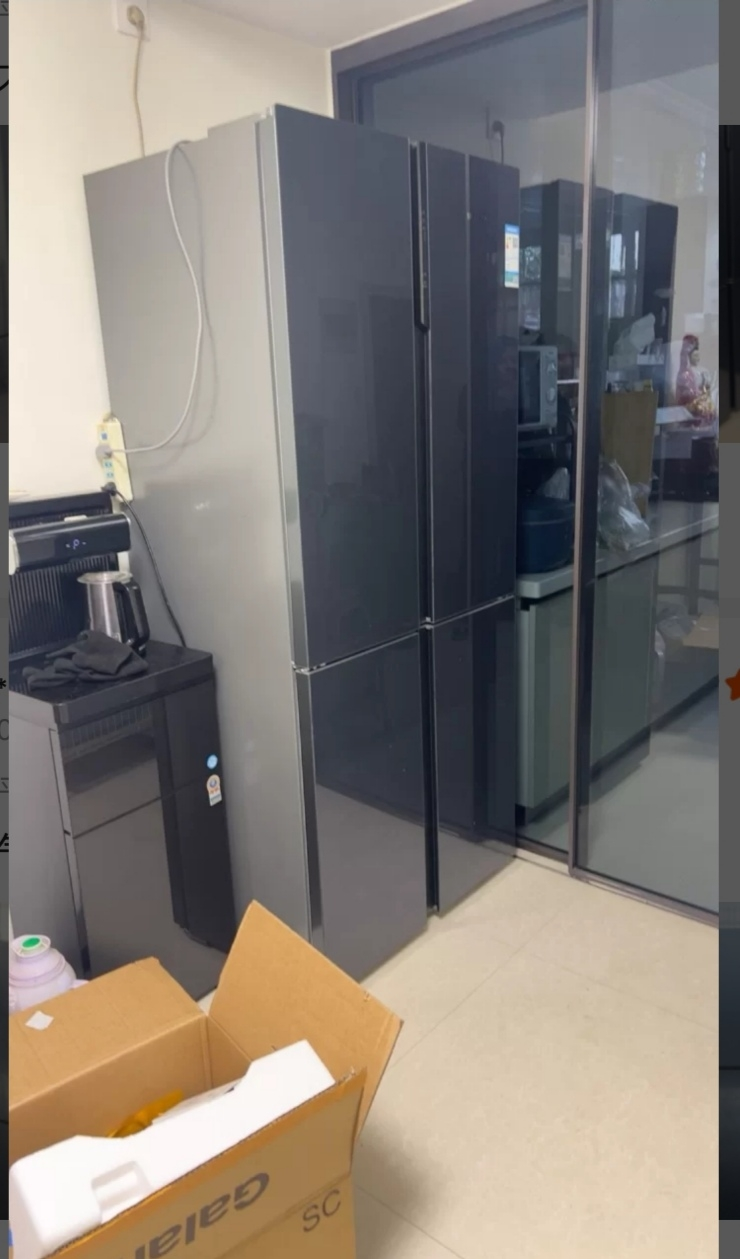 西门子[十字星系列玻璃门]线下同款497升四开门变频冰箱 60.9cm超薄机身微平嵌 支持国家补贴 KC82EA256C晒单图