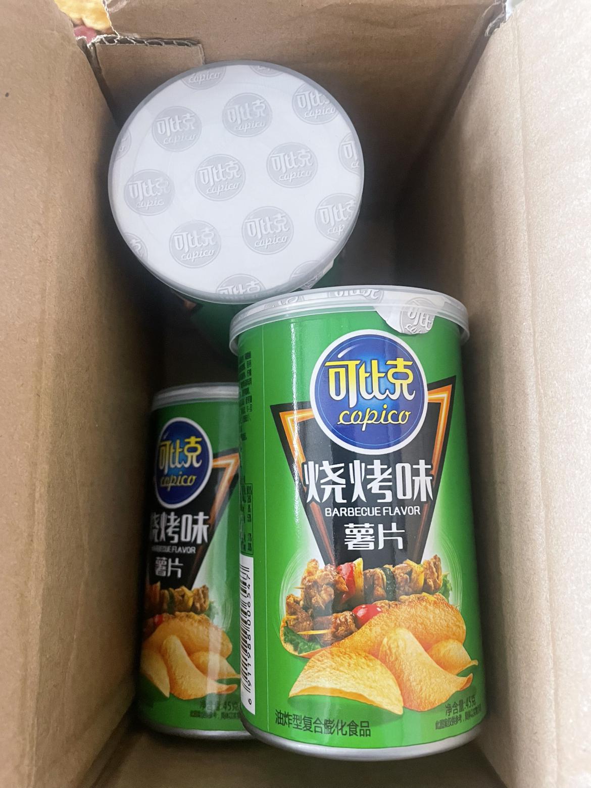 可比克罐装薯片膨化食品零食休闲办公室45g*3晒单图