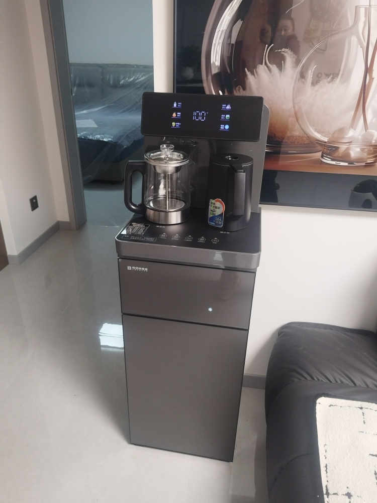 司迈特饮水机茶吧机立式智能语音控制防干烧防溢水家用办公室商务多用全自动遥控下置水桶多功能大屏数显喷淋煮茶饮水机S7温热型晒单图