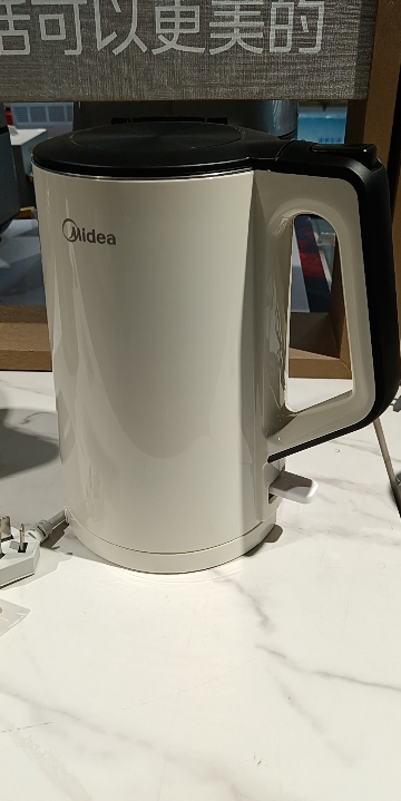 美的(Midea)电水壶MK-HJ1522电热水壶304不锈钢双层防烫速热自动断电大容量烧开水壶晒单图