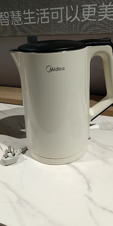 美的(Midea)电水壶MK-HJ1522电热水壶304不锈钢双层防烫速热自动断电大容量烧开水壶晒单图