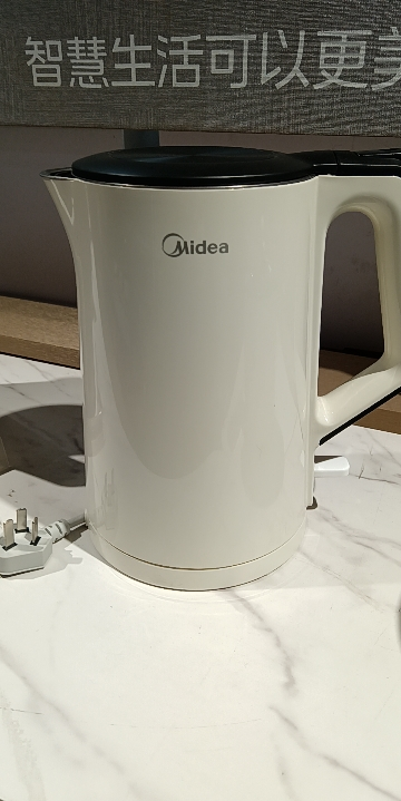 美的(Midea)电水壶MK-HJ1522电热水壶304不锈钢双层防烫速热自动断电大容量烧开水壶晒单图