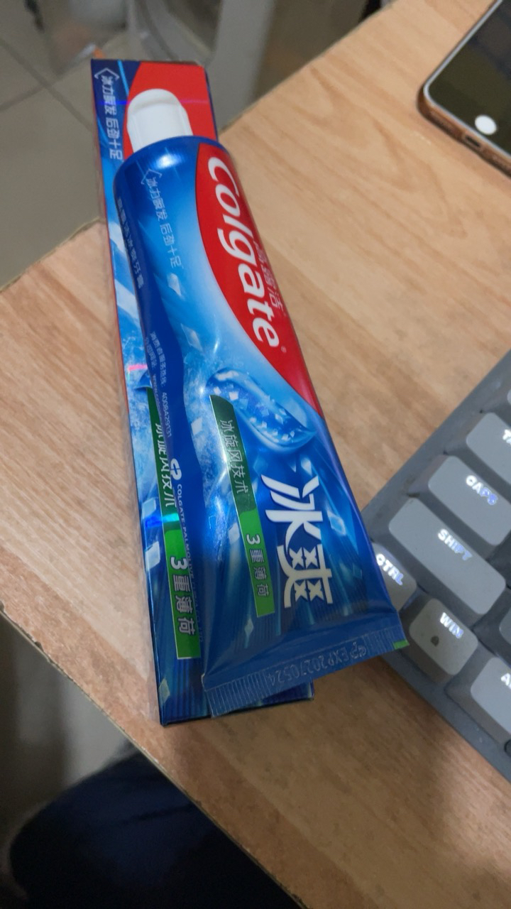 高露洁冰爽三重薄荷牙膏口腔护理清洁清新冰凉口气家庭装120g晒单图