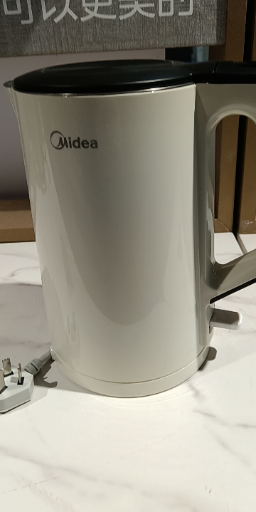美的(Midea)电水壶MK-HJ1522电热水壶304不锈钢双层防烫速热自动断电大容量烧开水壶晒单图