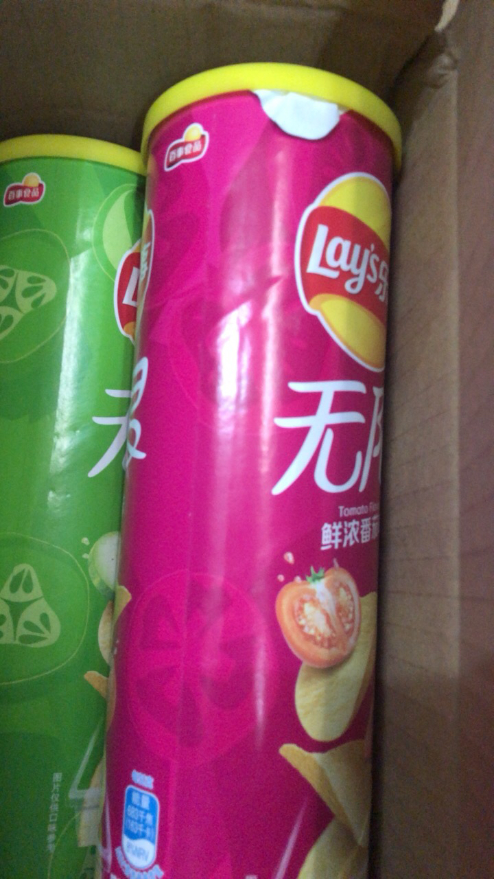 乐事薯片罐装104g*3桶膨化食品土豆片商超同款办公室解馋休闲小零食(原味+黄瓜味+番茄味)晒单图