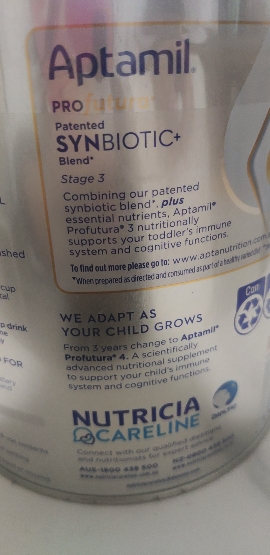 澳洲爱他美(Aptamil)白金澳洲版 幼儿配方奶粉 3段(12-36个月) 900g*3罐晒单图
