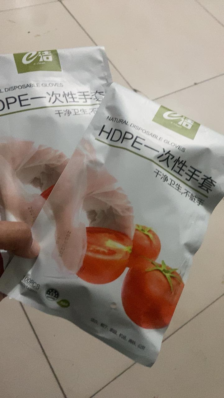 e洁一次性手套透明pe原料厨房保护手套共100只晒单图