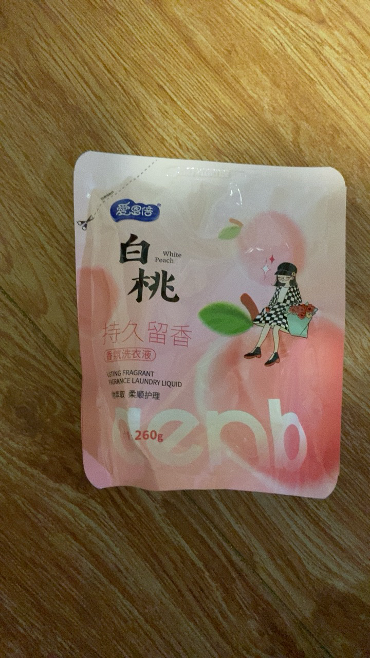 苏宁宜品x爱恩倍小芒女孩白桃香氛洗衣液便携袋装260g*1袋晒单图
