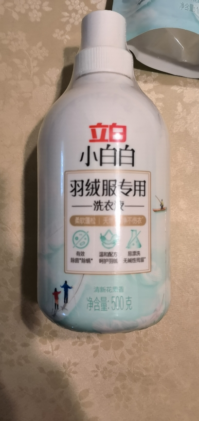 立白小白白羽绒服专用洗衣液500g柔软蓬松除菌除螨温和洁净不伤衣晒单图