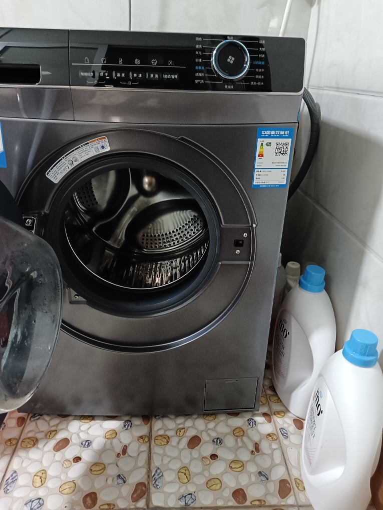 海尔(Haier)10公斤大容量 全自动滚筒洗衣机 洗干一体 洗烘一体机 智能投放 XQG100-HBD12206晒单图