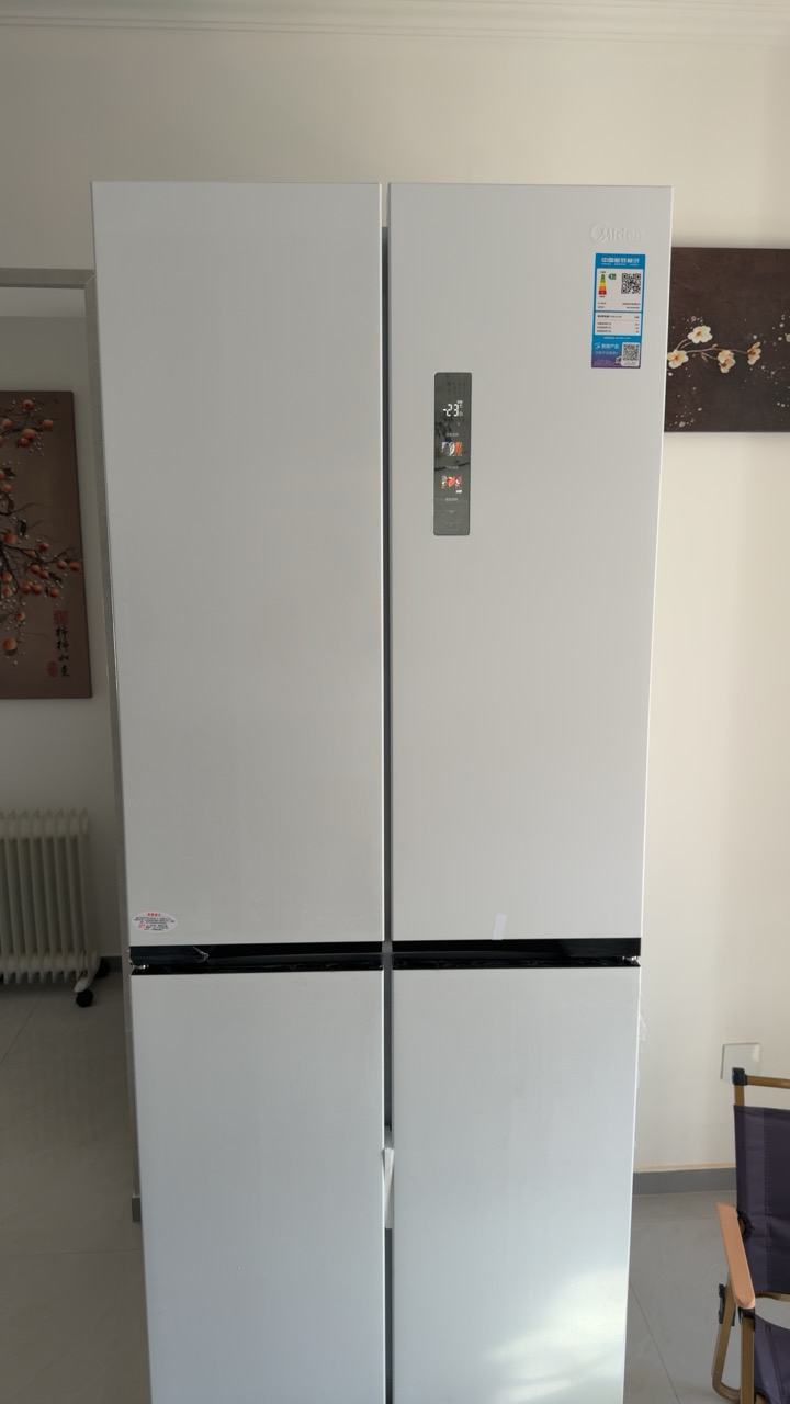 [自营]美的冰箱(Midea)60cm薄十字双开四开门多门超薄嵌入式风冷白色智能电冰箱一级双变频MR-457WUSPZE晒单图