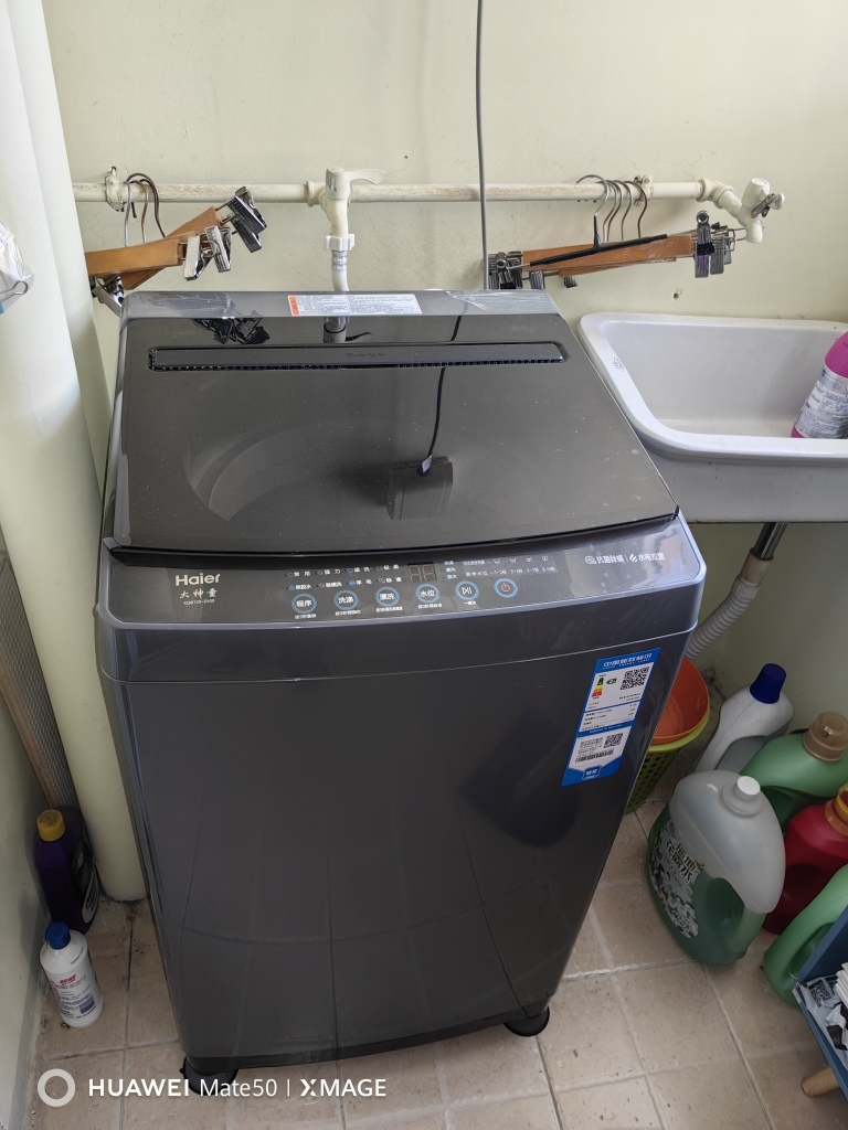 海尔(Haier)10公斤大容量家用全自动波轮洗衣机自编程除螨洗漂脱可调速洗洗脱一体 租房用XQB100-Z60晒单图