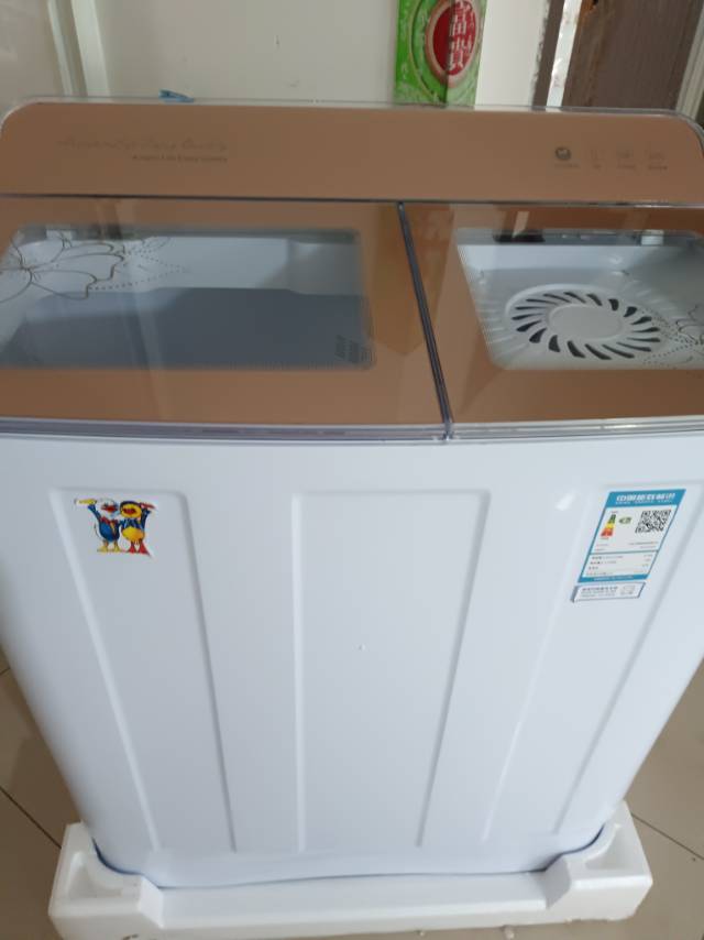 小鸭12公斤双缸洗衣机半自动双缸双筒家用大容量波轮洗脱两用 可单洗单脱水晒单图