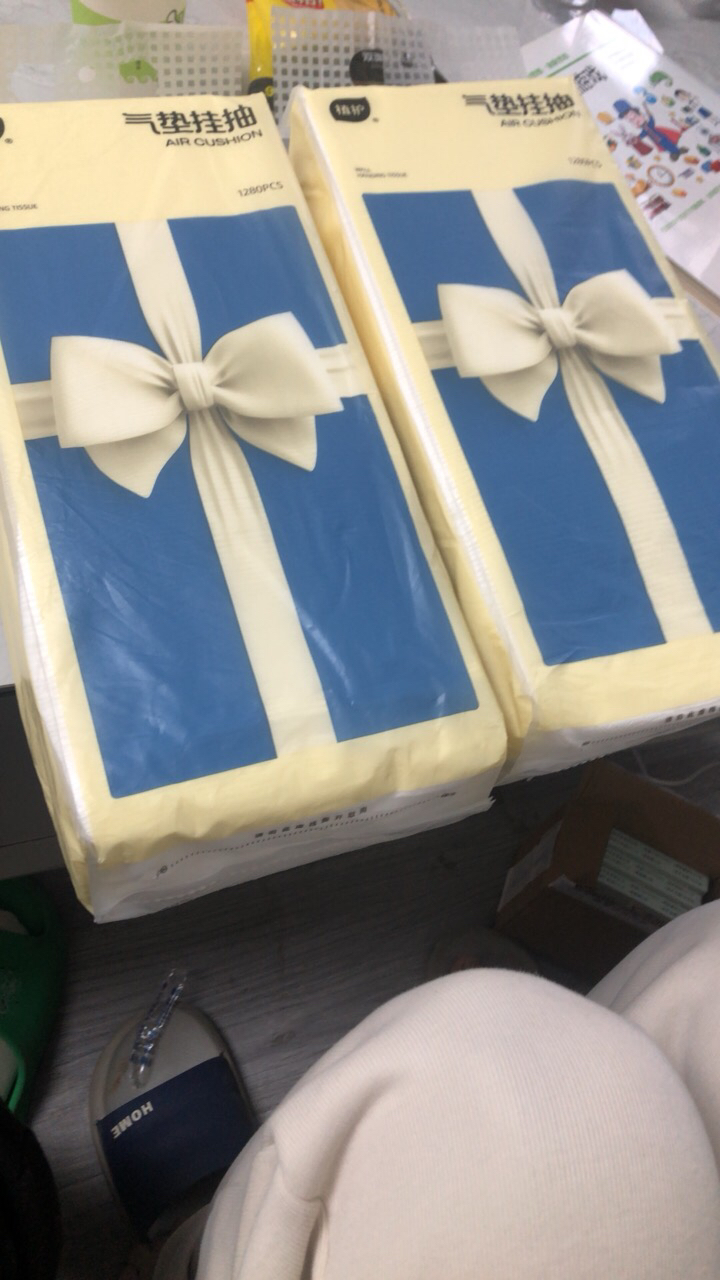 植护挂式抽纸纸巾面巾纸悬挂卫生纸抽擦手纸加大-蝴蝶结1280张*2提(1挂钩)晒单图