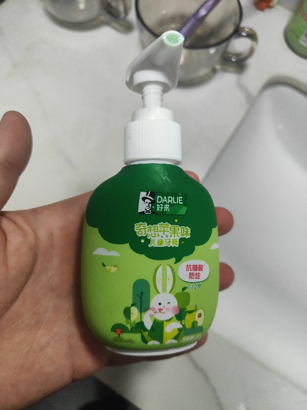 DARLIE好来(原黑人)儿童牙膏超级飞侠3-12岁苹果味按压式抗糖酸防蛀含氟120g晒单图