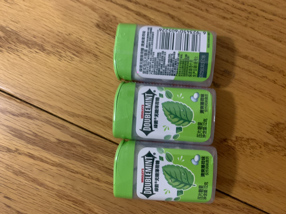 绿箭口香糖泡泡糖零食网红糖果清新口气 塑料盒20粒 清爽薄荷味晒单图