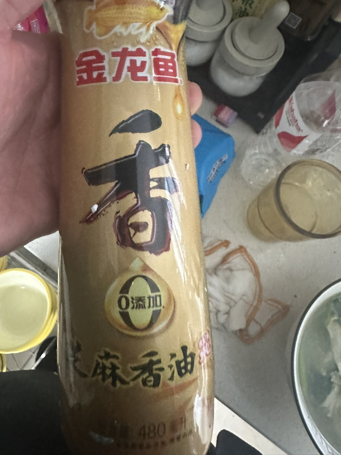 金龙鱼纯芝麻油480ML玻璃瓶装晒单图