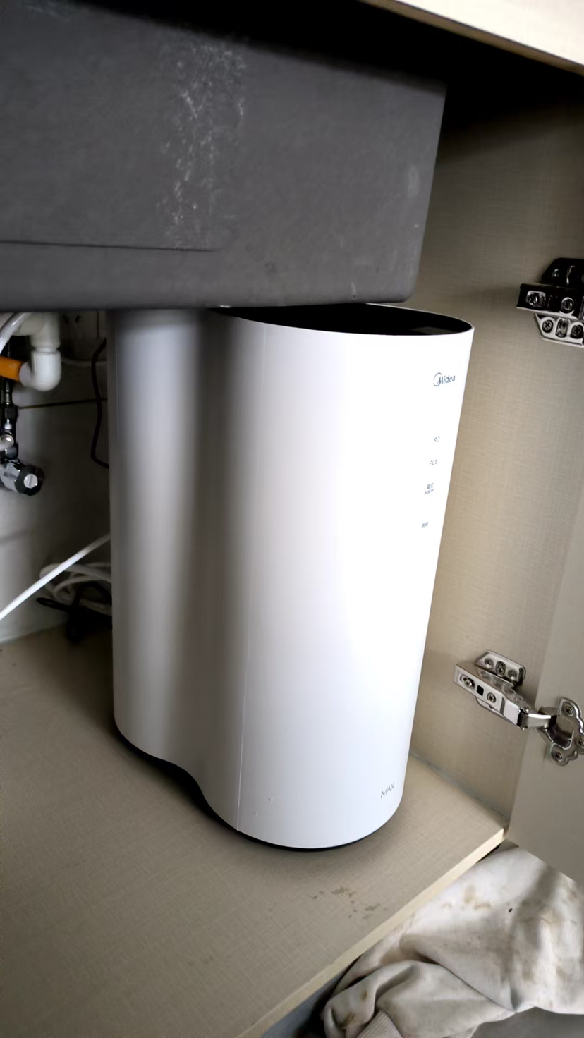 美的(Midea)净水器 家用厨下直饮大通量RO反渗透净水机800G 智能家电 花生经典款晒单图