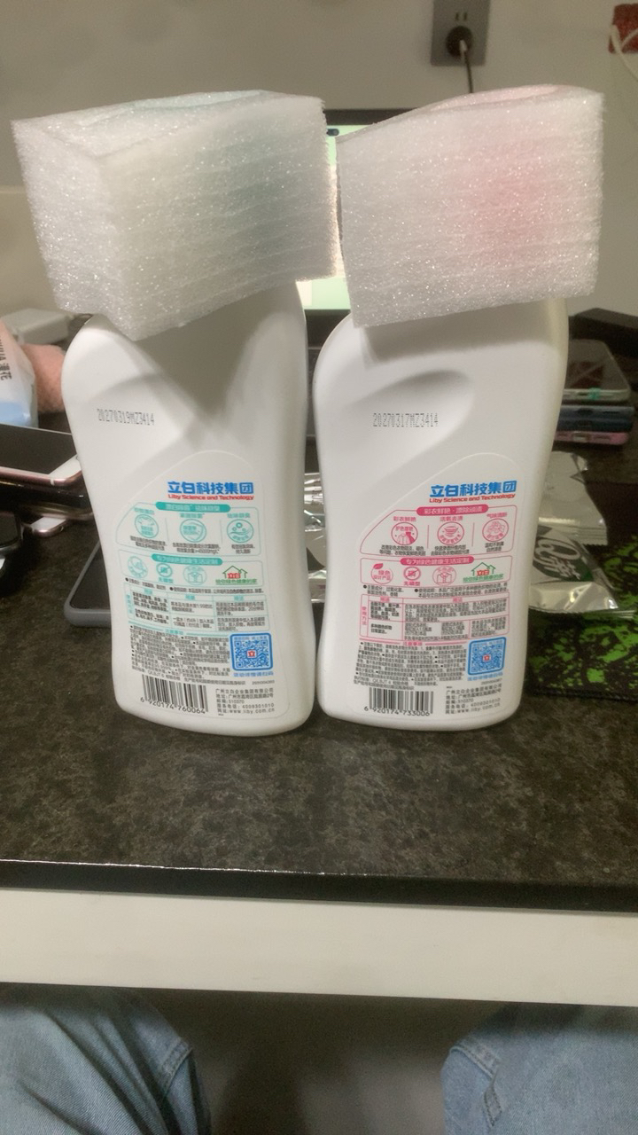 立白彩衣漂渍液600g+多用漂白水600g除菌漂白去污白衣亮白彩衣鲜艳晒单图