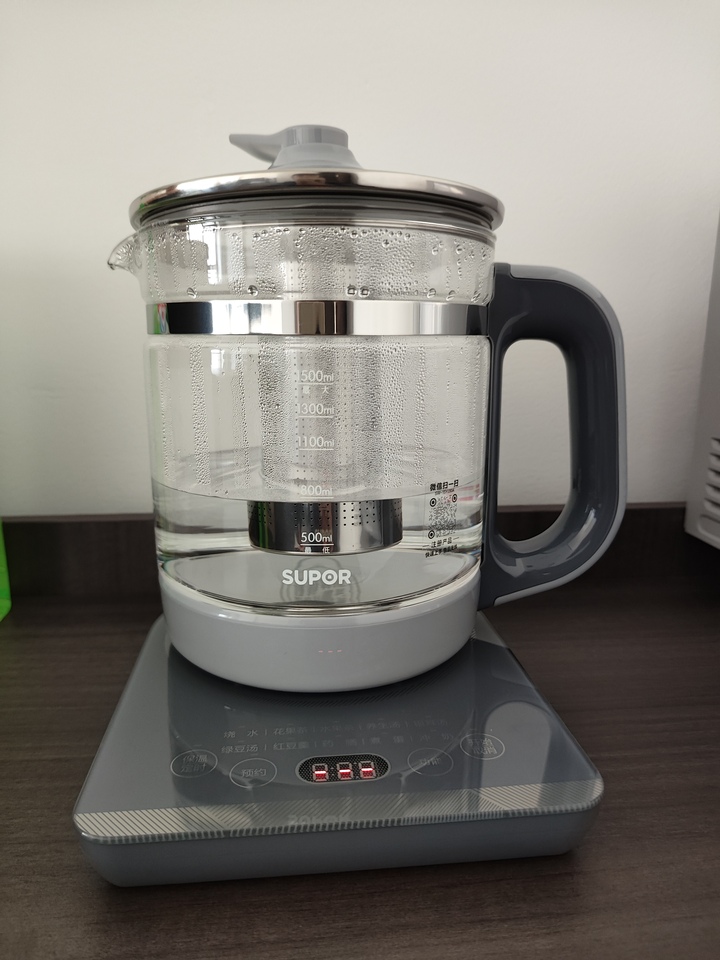 苏泊尔(SUPOR)养生壶煮茶器1.5升大容量316L不锈钢加厚玻璃多功能家用电热水壶花果茶壶煮茶壶 SW-15YJ30晒单图