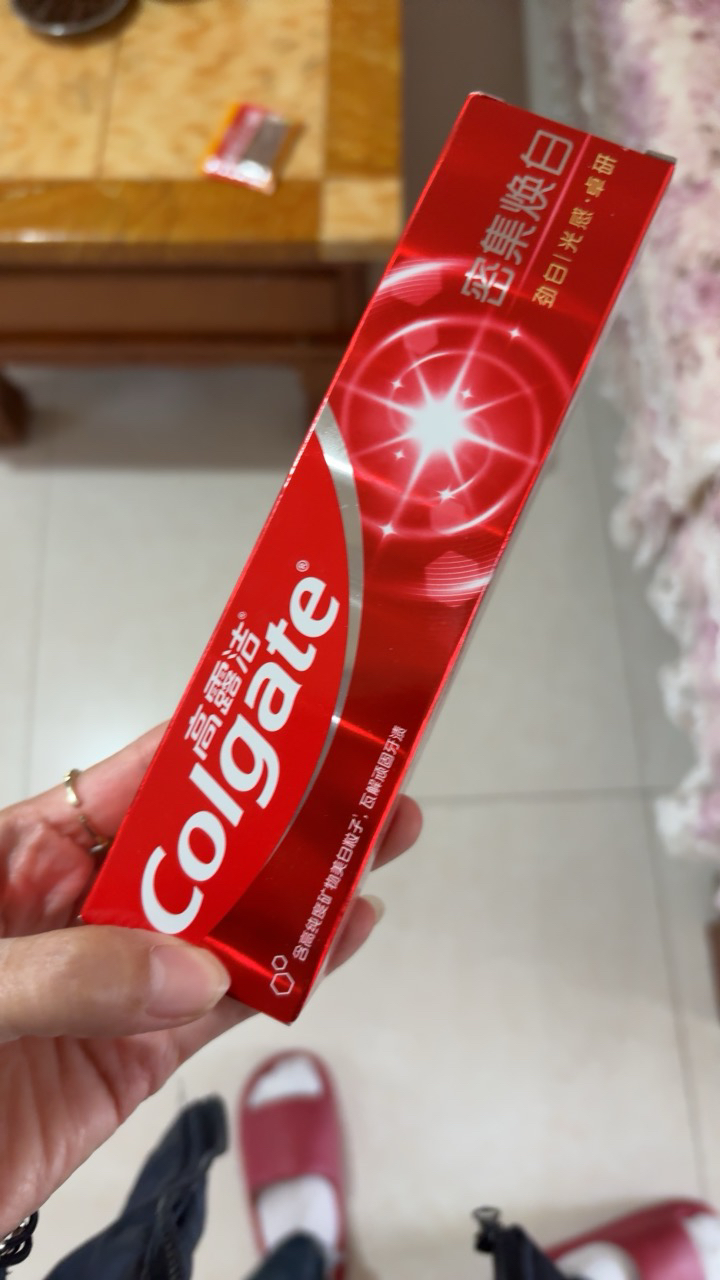 高露洁密集焕白牙膏瓦解牙渍去黄亮白薄荷香型清新口气家庭装120g晒单图