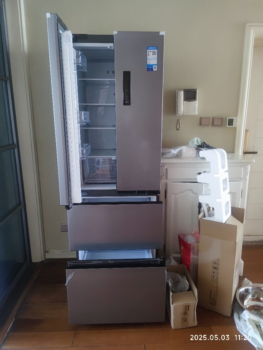 [自营]美的(Midea)冰箱60CM超薄嵌入400升法式多门一级能效变频风冷无霜家用大容量MR-417WFPE国补晒单图