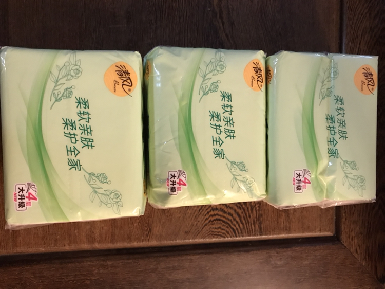 清风棉柔系列抽纸4层80抽家用实惠装餐巾纸面巾纸卫生纸巾3包晒单图