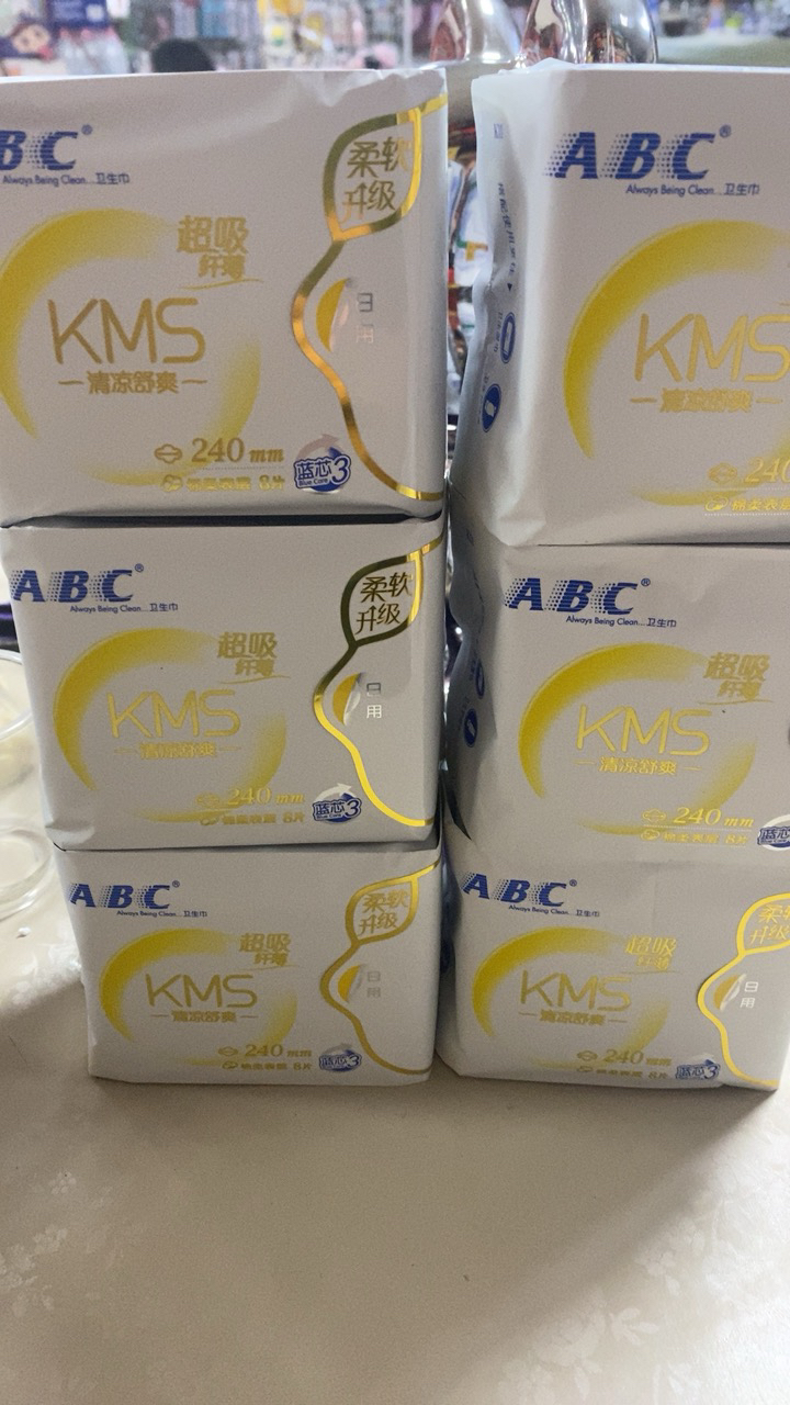 ABC卫生巾日用 纤薄棉柔240mm*8片*6包姨妈巾晒单图