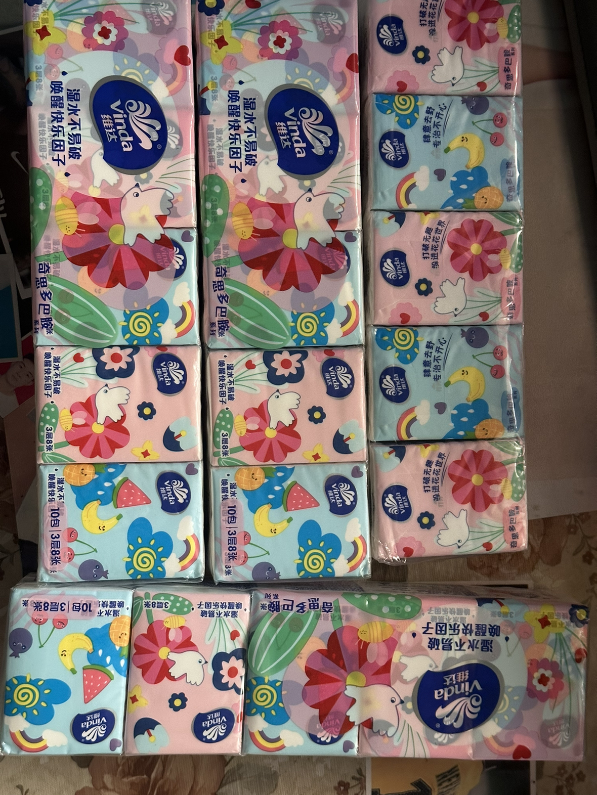 维达倍韧手帕纸3层8片50包 外出便携小包实惠餐巾纸面巾纸纸巾(新旧包装交替发货)晒单图