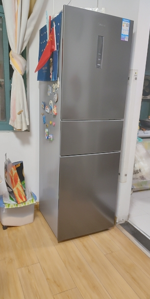 美的(Midea)冰箱271升三门三开门大容量家用小型电冰箱一级能效风冷无霜双净味租房用MR-283WTPZE灰晒单图