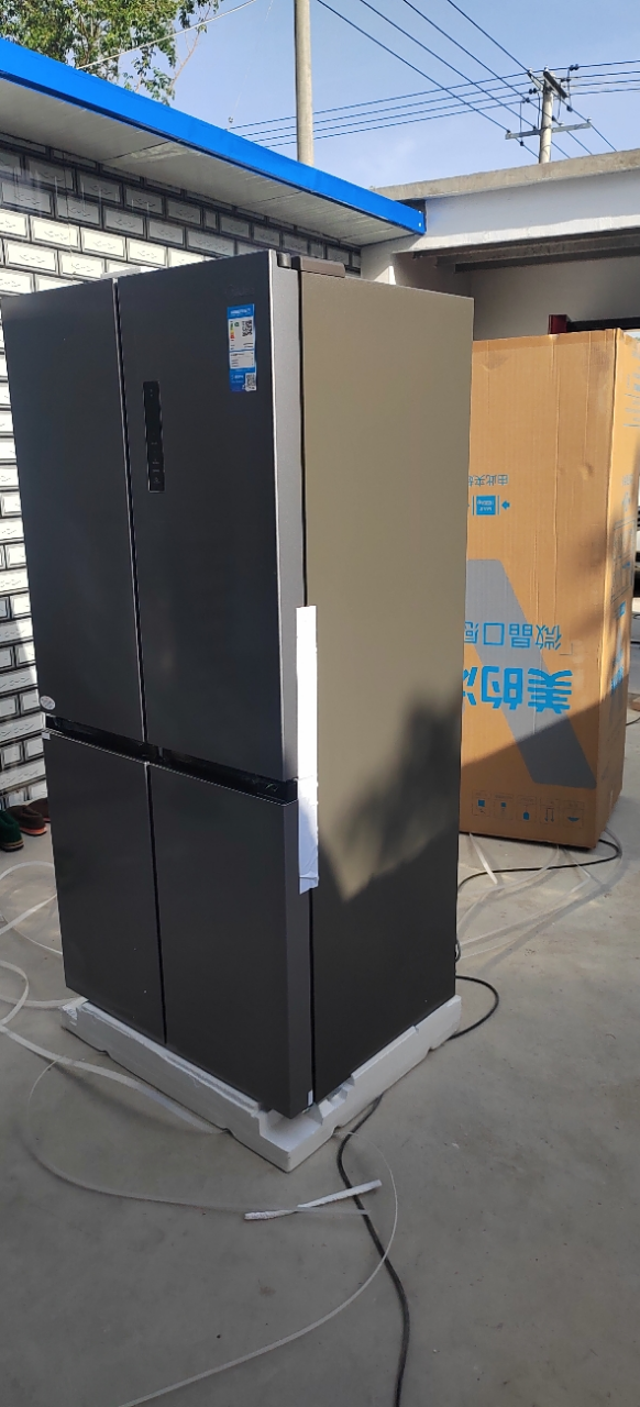 美的(Midea)冰箱慧鲜系列480升超薄大容量双变频十字四开门对开门风冷无霜家用BCD-480WSPZM(E)银色国补晒单图