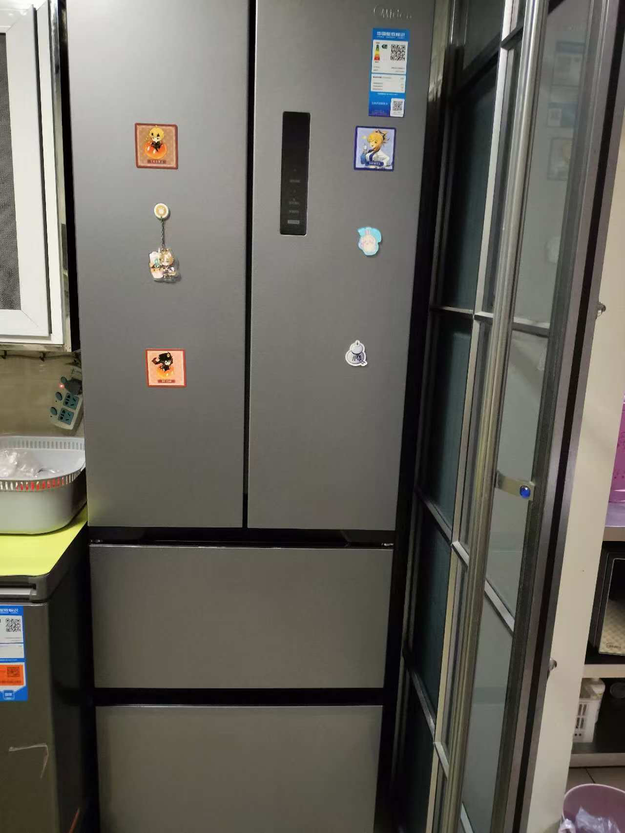 [自营]美的冰箱(Midea)417法式多门60CM超薄冰箱嵌入式 一级变频风冷无霜 MR-417WFPE钛钢灰-星烁晒单图