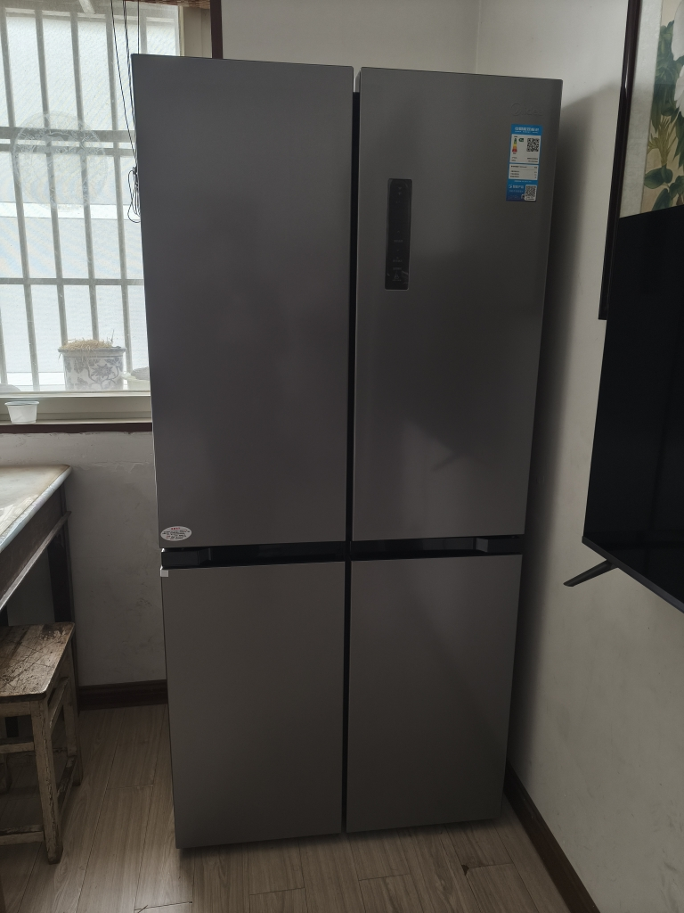 美的(Midea)冰箱慧鲜系列480升超薄大容量双变频十字四开门对开门风冷无霜家用BCD-480WSPZM(E)银色国补晒单图