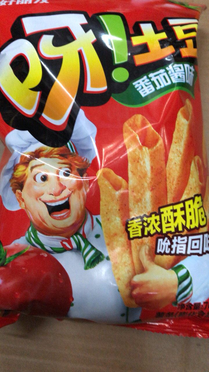 好丽友呀土豆薯条休闲食品小吃解馋小零食番茄酱味70g*3袋晒单图